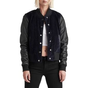 Hudson Corded Bomber Jacket | Lamb Leather Sleeves | Medium | Originally $495